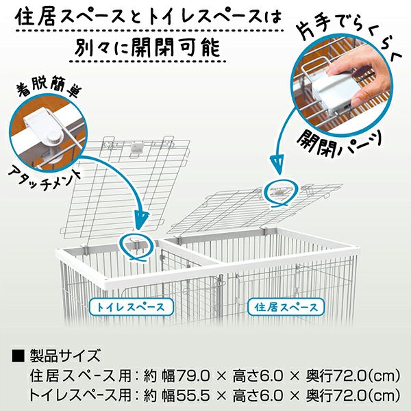 トイレのしつけが出来る ドッグルームサークル ホワイト ワイド専用