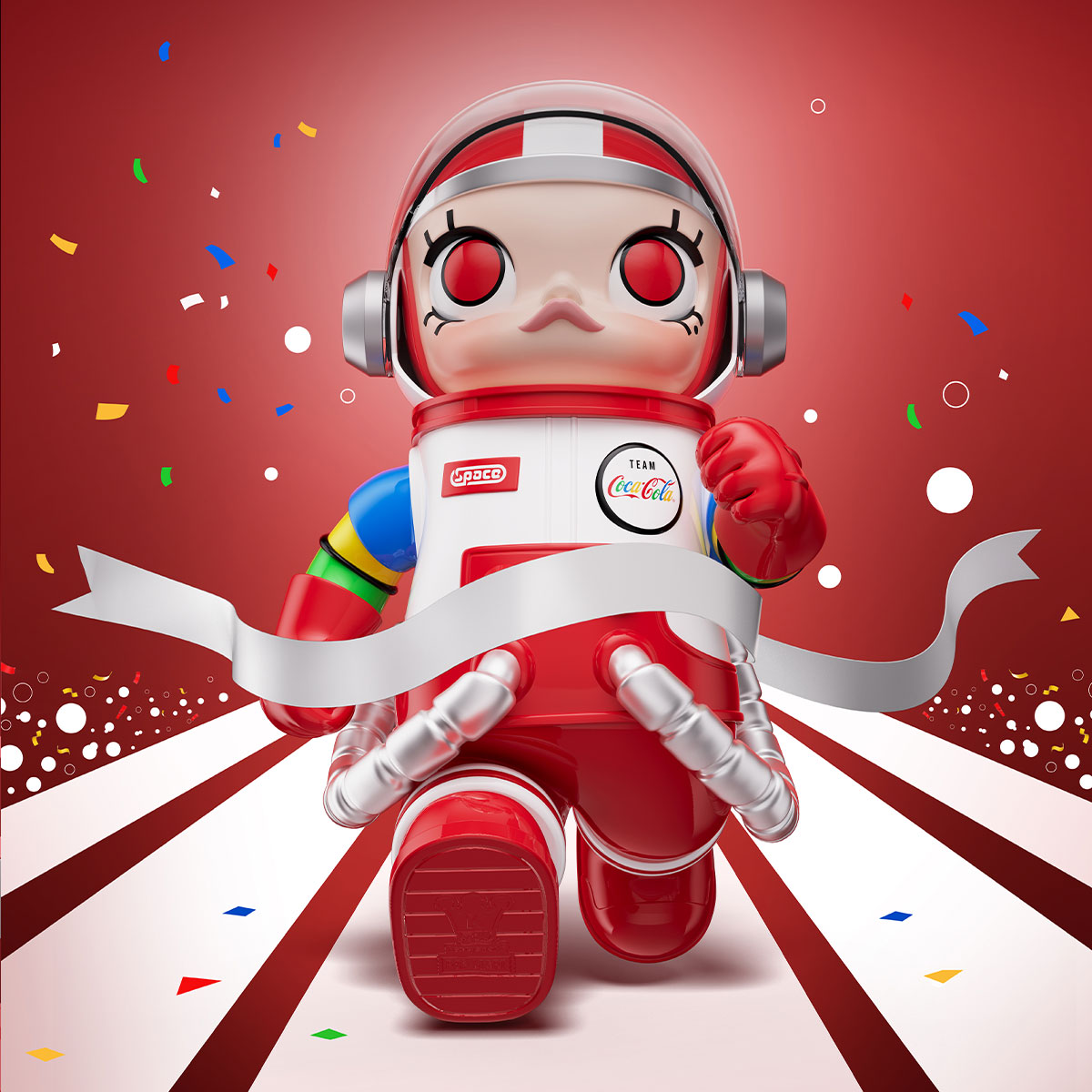 MEGA SPACE MOLLY 400% TEAM COCA-COLA - POP MART (Singapore)