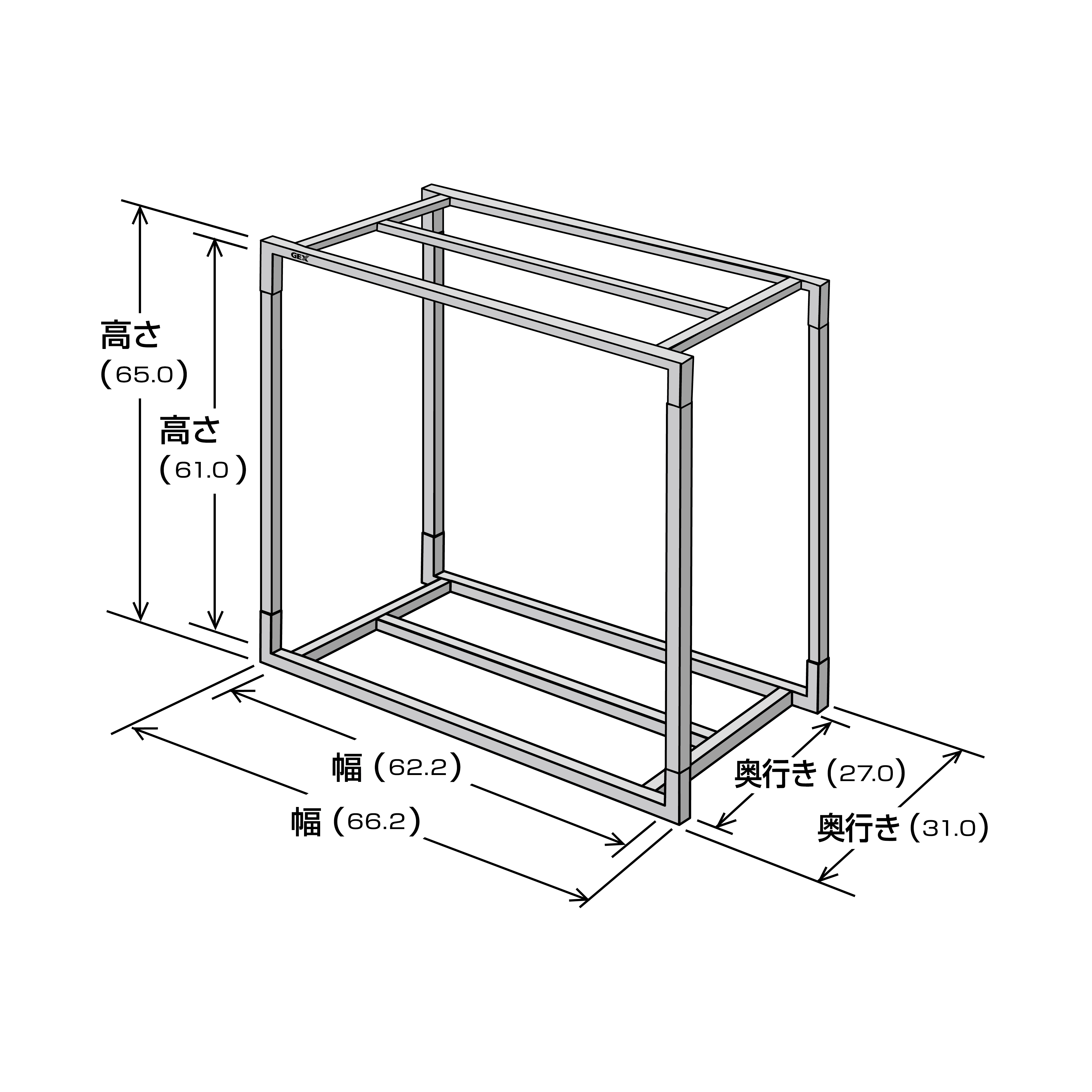 アクアラックスチール600BK 幅60×奥行き30cm水槽用 組立式水槽台