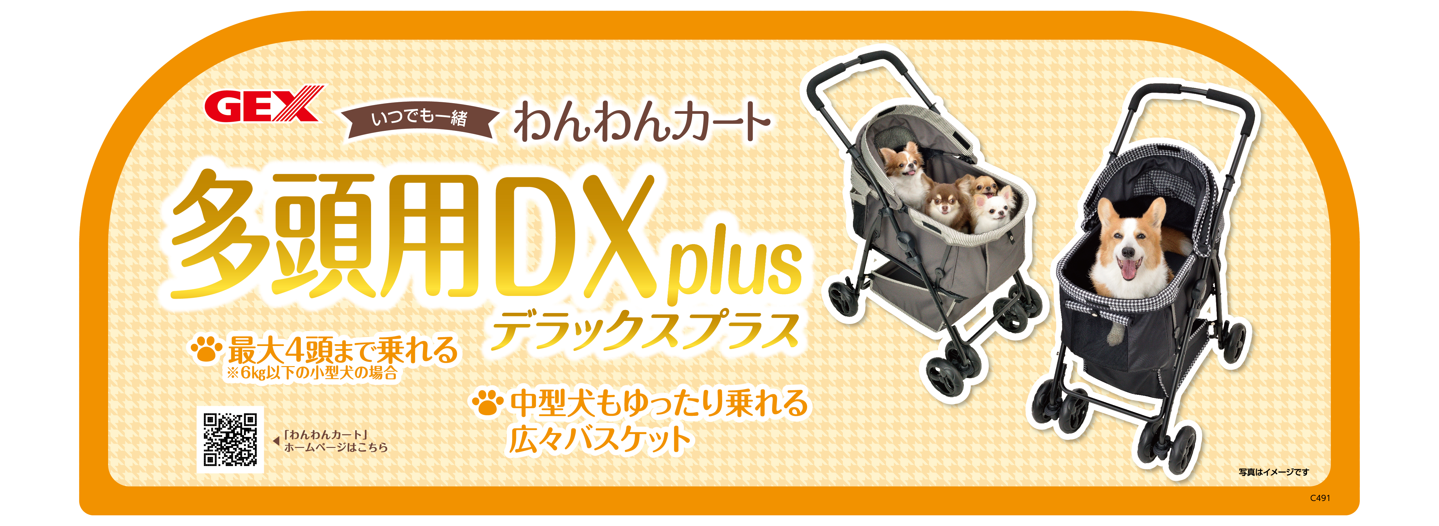 わんわんカート 多頭用DXplus-N ストライプグリーン | ジェックス株式会社