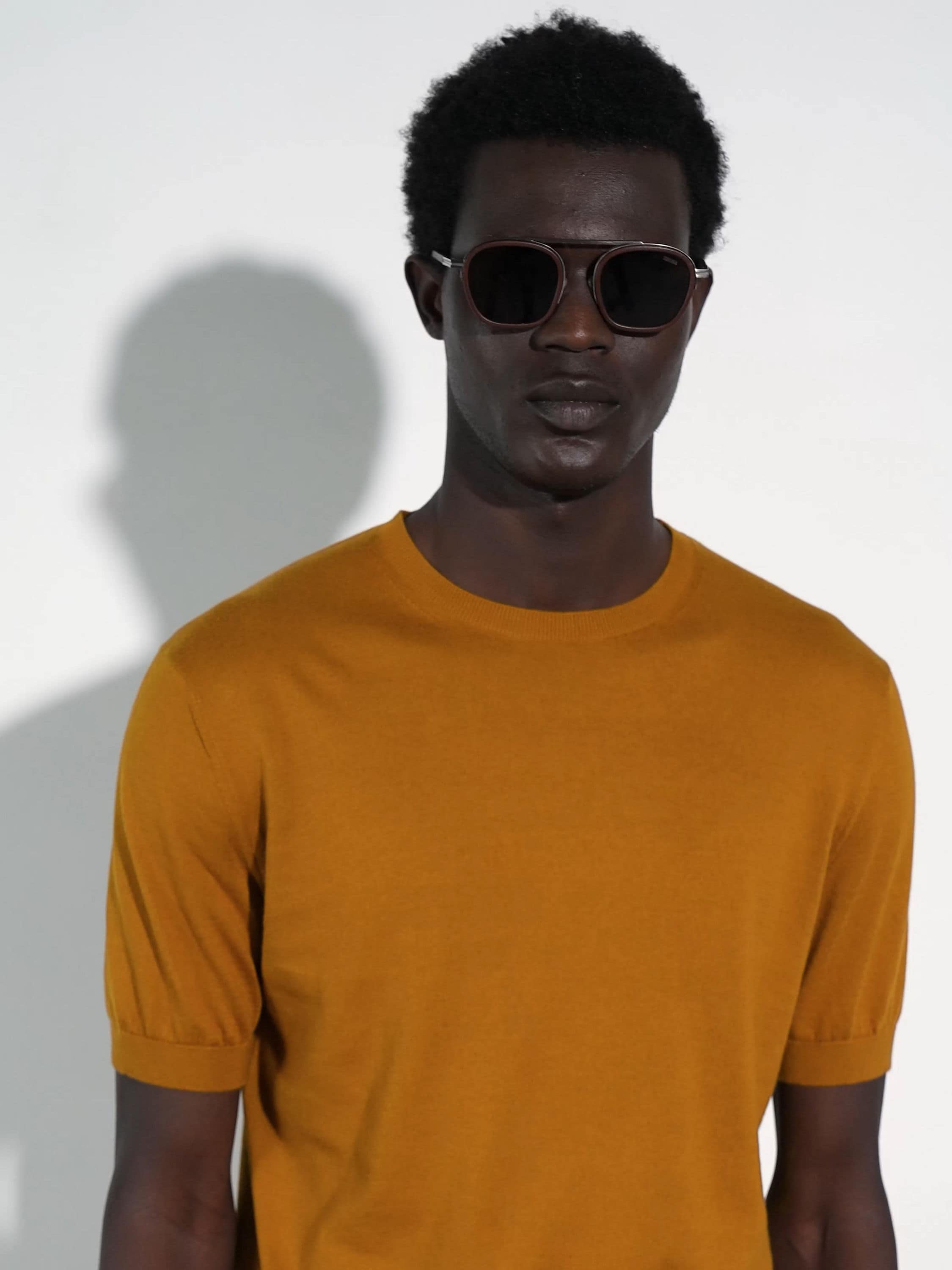 Black Orizzonte I Metal Acetate and Leather Sunglasses FW25