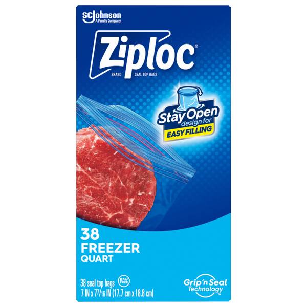 Ziploc 38-Count 1 QT Freezer Bags - 2570000381 | Blain's Farm & Fleet