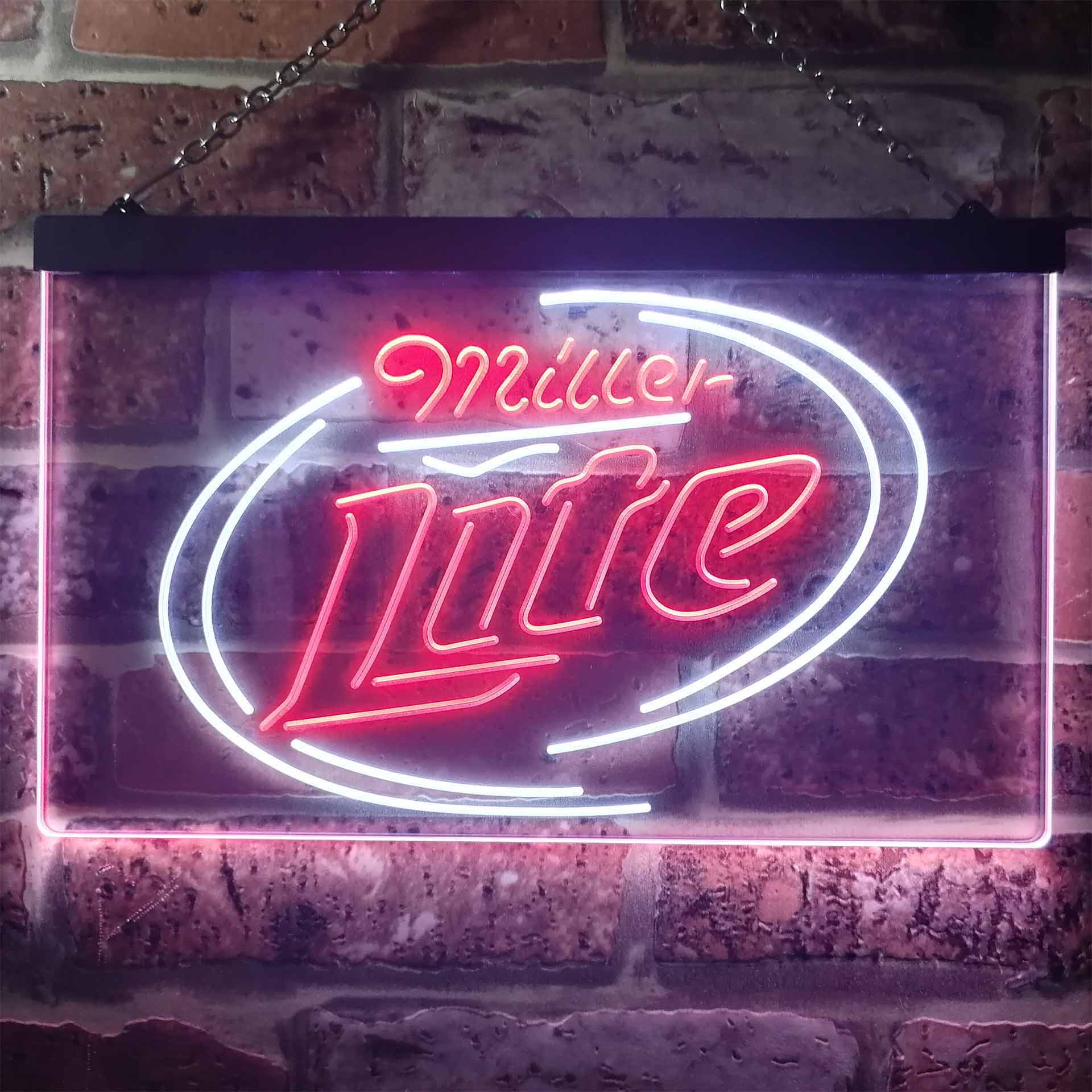 Miller Lite Classic Home Bar Neon Light LED Sign | Home Bar Gift