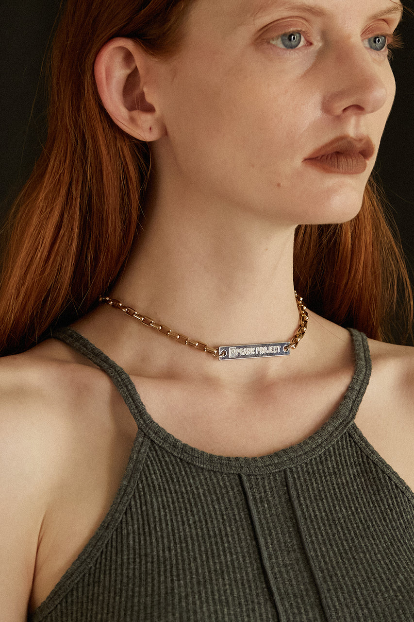 Logo Plate Two-way Necklace