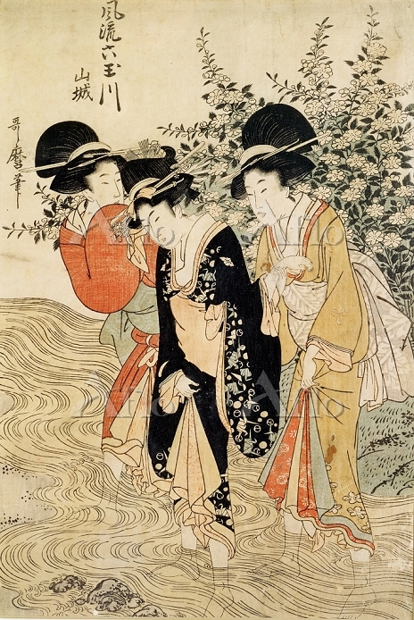 喜多川歌麿 六玉川 浮世絵 六玉川・高野の玉川 文化遺産オンライン