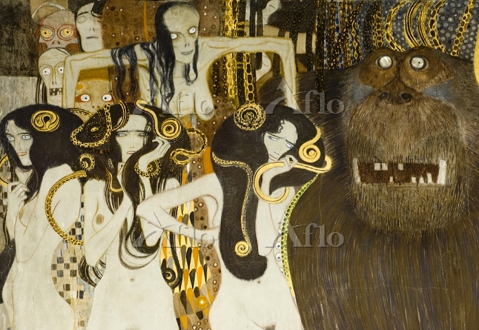 クリムト 「ベートーヴェン・フリーズ第2壁面」(部分) [14596326]の