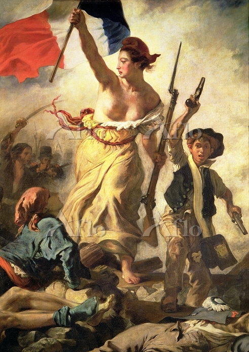 kEugène Delacroix【民衆を導く自由の女神】 ドラクロワ 「民衆を導く