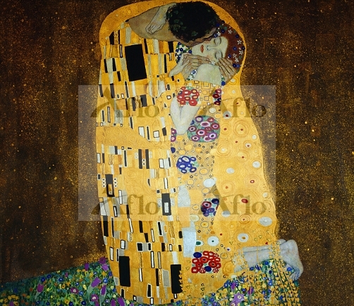 グスタフ クリムト 接吻 絵画 金色フレーム 縦70.横62センチ グスタフ