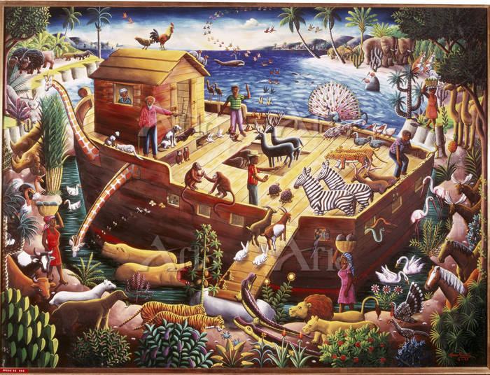 フランス現代人画家【クリーブ】作品「ノアの方舟」 ぱんだ クリーブ