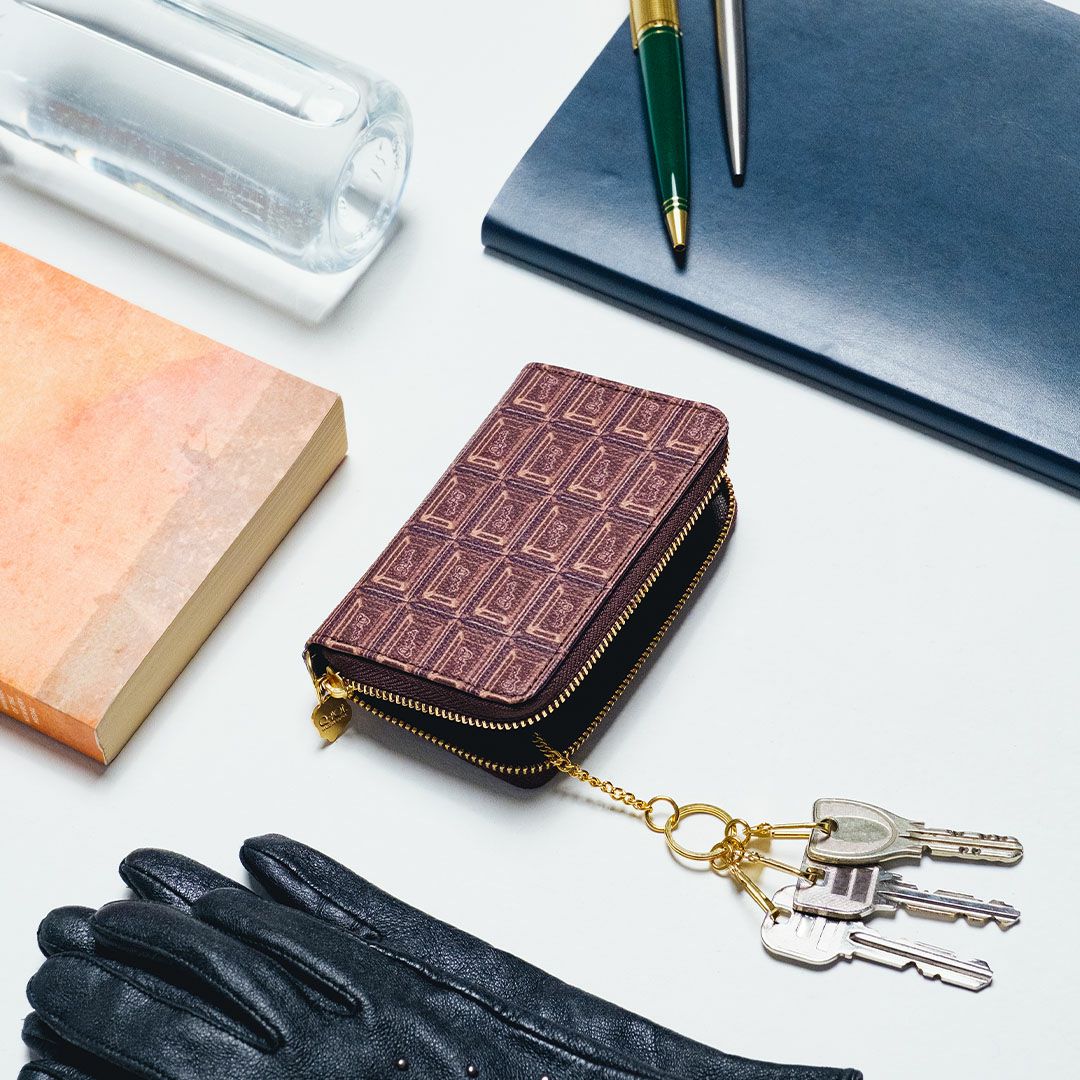 Q-pot チョコレート L字ファスナー コンパクト財布 オマケあり ビター