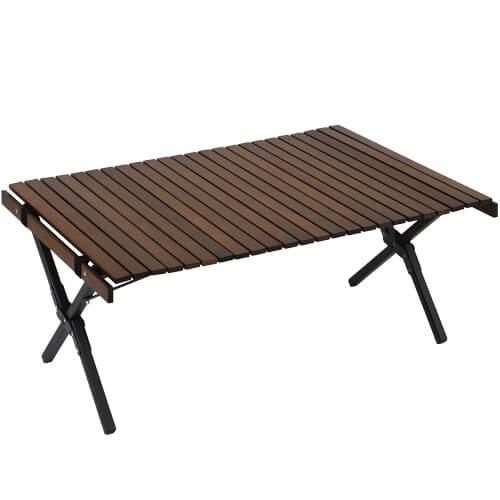 X脚 ウッドロールローテーブル 90×60cm ｜商品｜QUICKCAMP(クイック