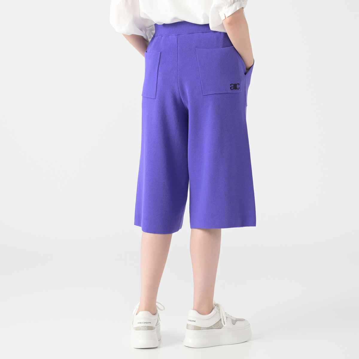 Anne Coquine コアスパンヤーンニットガウチョパンツ アンコキーヌ