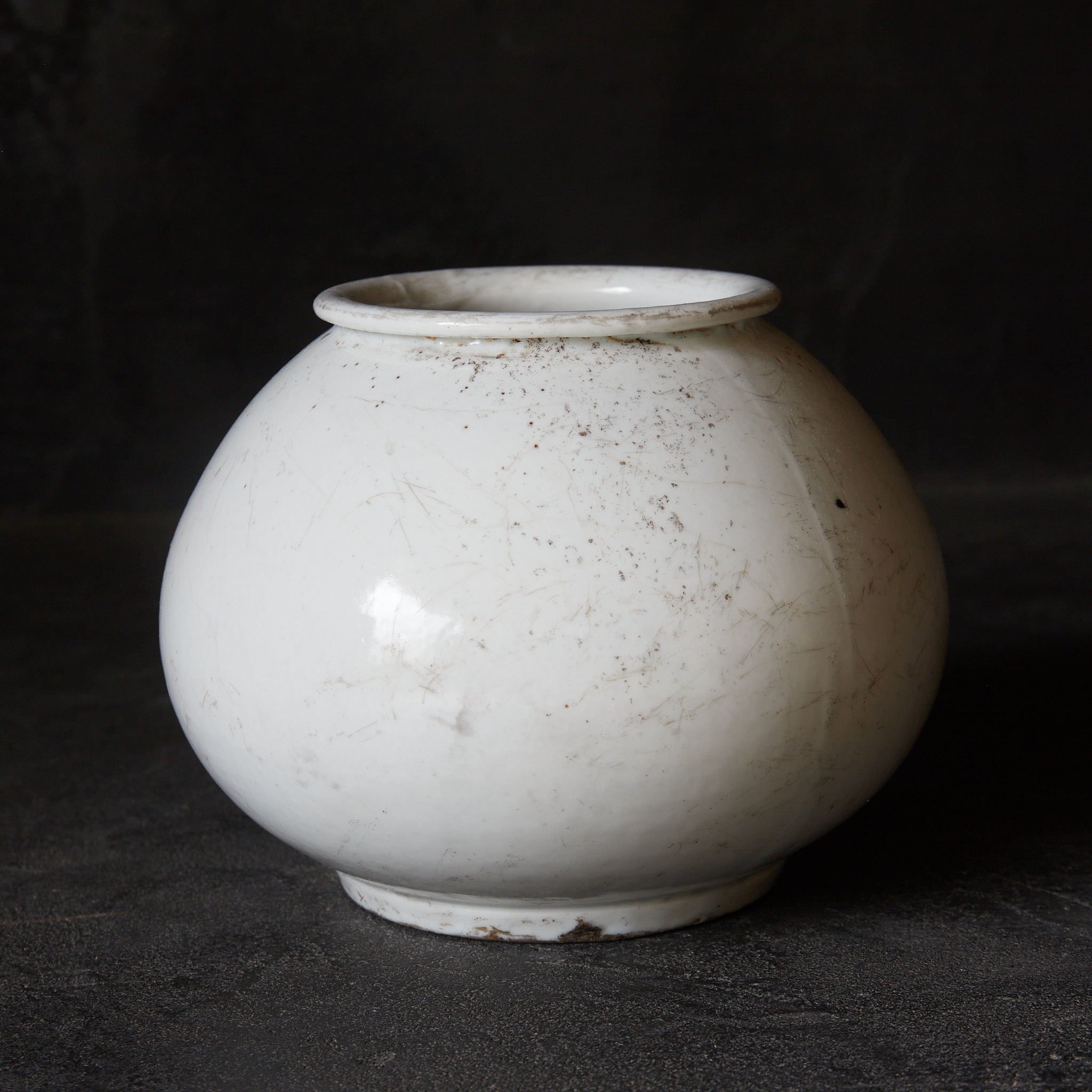 李朝 白磁小壺 丸壺 塩笥盃 A-00160】李朝染付小壺【