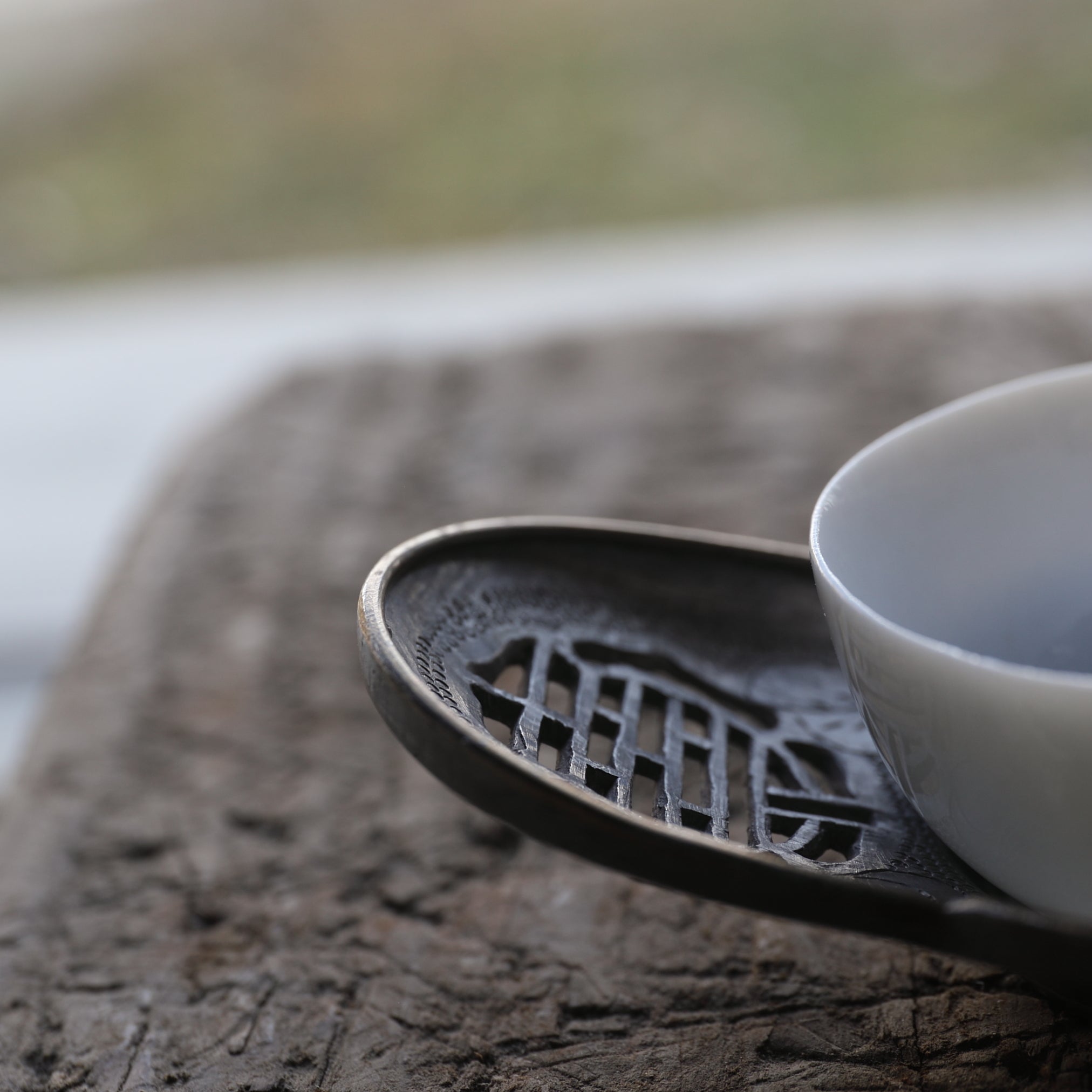 清代 古錫透かし瓜形茶托 5客揃（1616–1911 CE） | 入蘆花（ロカニイル）