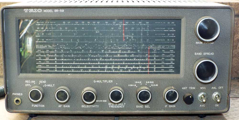 トリオ/TORIO 真空管式ラジオ チューナー内臓無線機 9R-59D 通電品