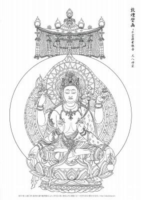 □T006-敦煌壁画-不空羂索観音384窟 A3-1200 - 仏画工房 楽詩舎 ネット