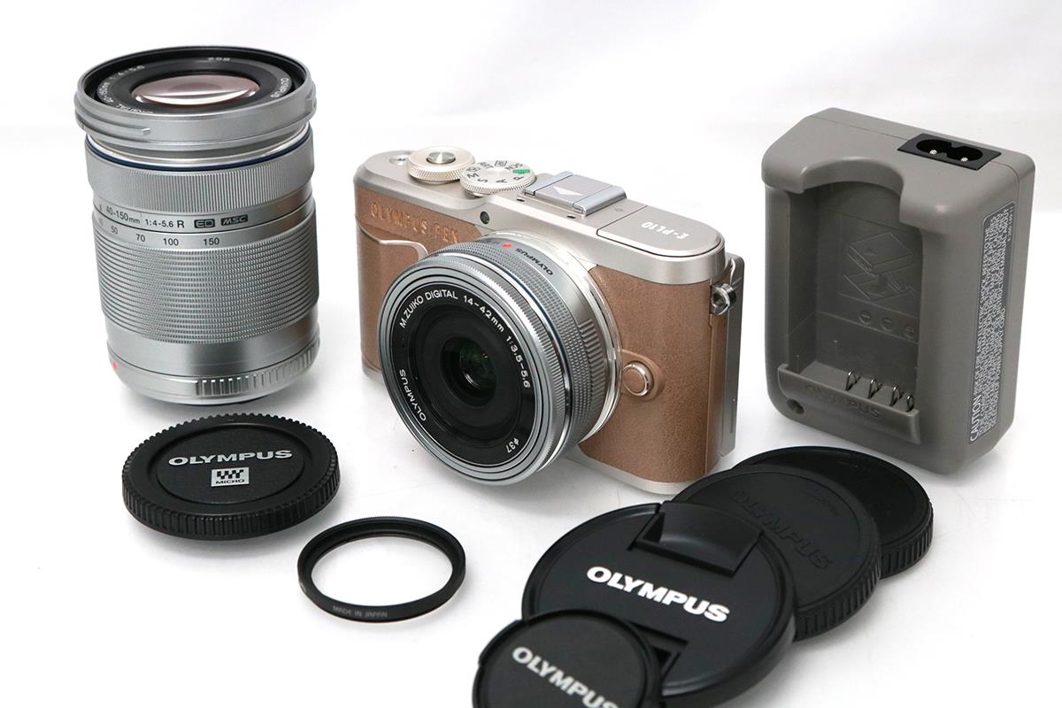 オリンパス PEN E-PL10 EZダブルズームキット ブラウン ミラーレス