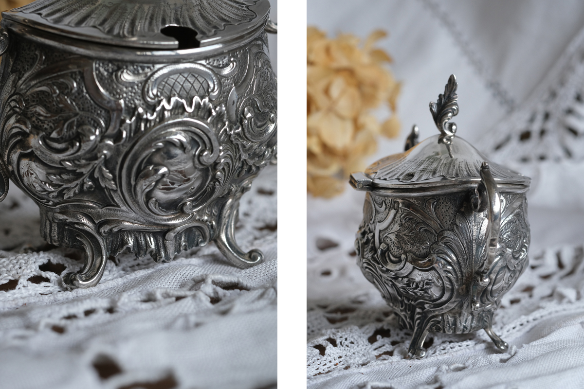 フランスアンティーク ロカイユ装飾 シルバー アール・ヌーヴォー