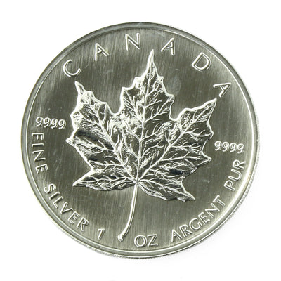 中古】 外国コイン メイプルリーフ 1オンス 5ドル カナダ 銀貨 純銀