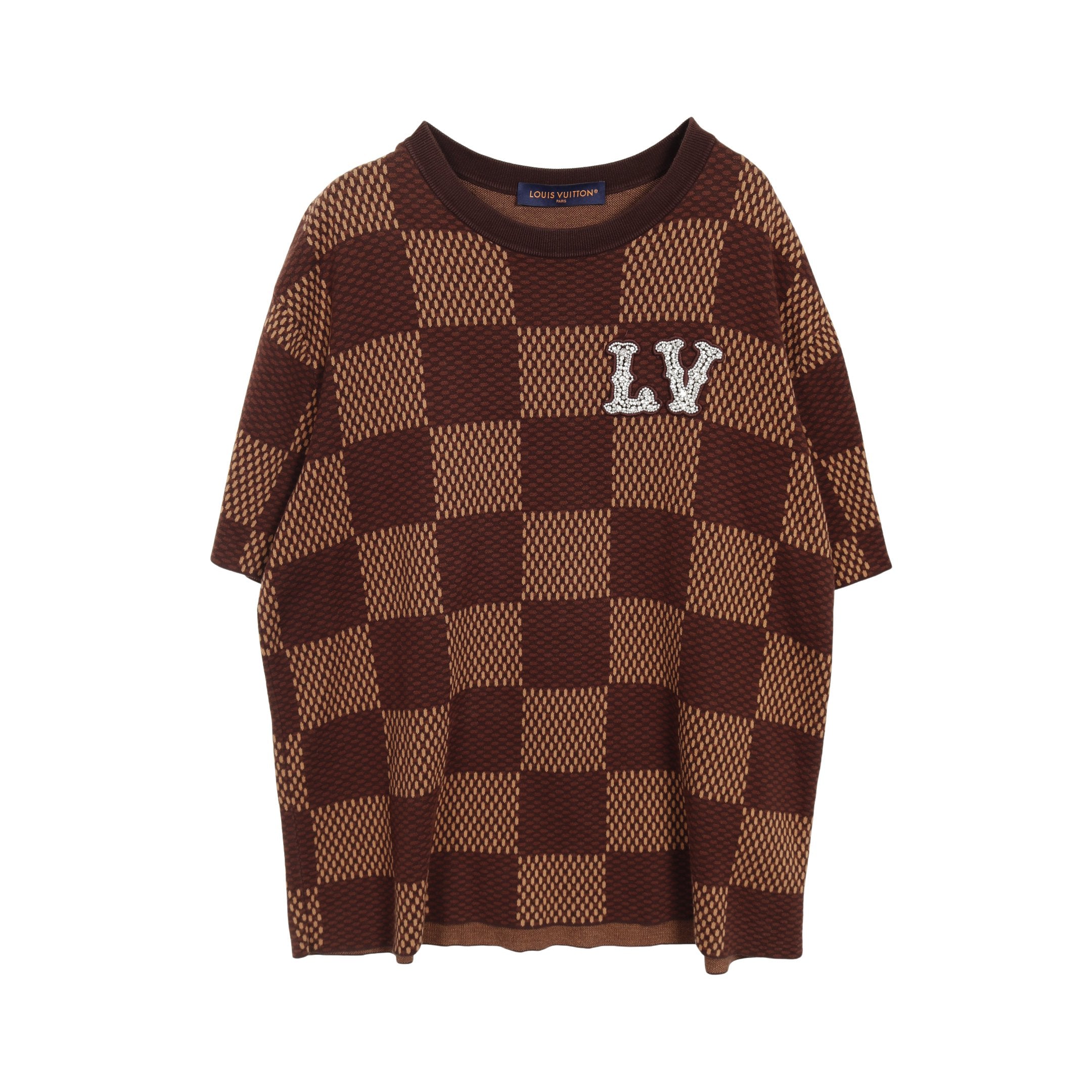 LOUIS ルイヴィトン ダミエショートスリーブコットンTシャツ VUITTON