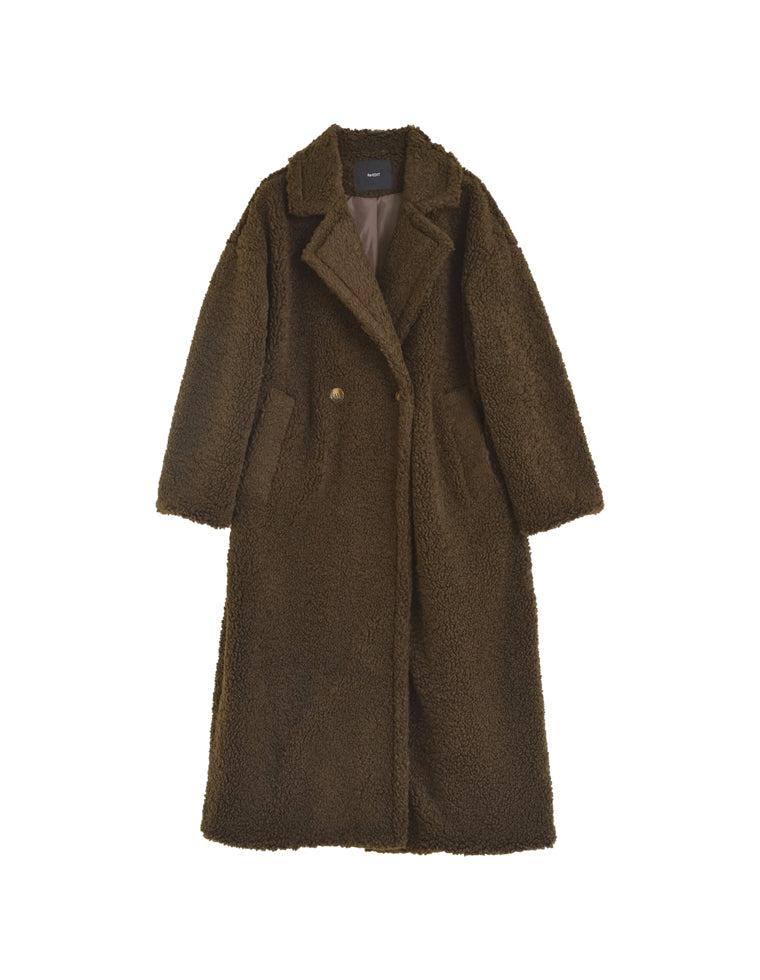 ボアビッグカラーダブルチェスターコート - ジャケット/アウター通販