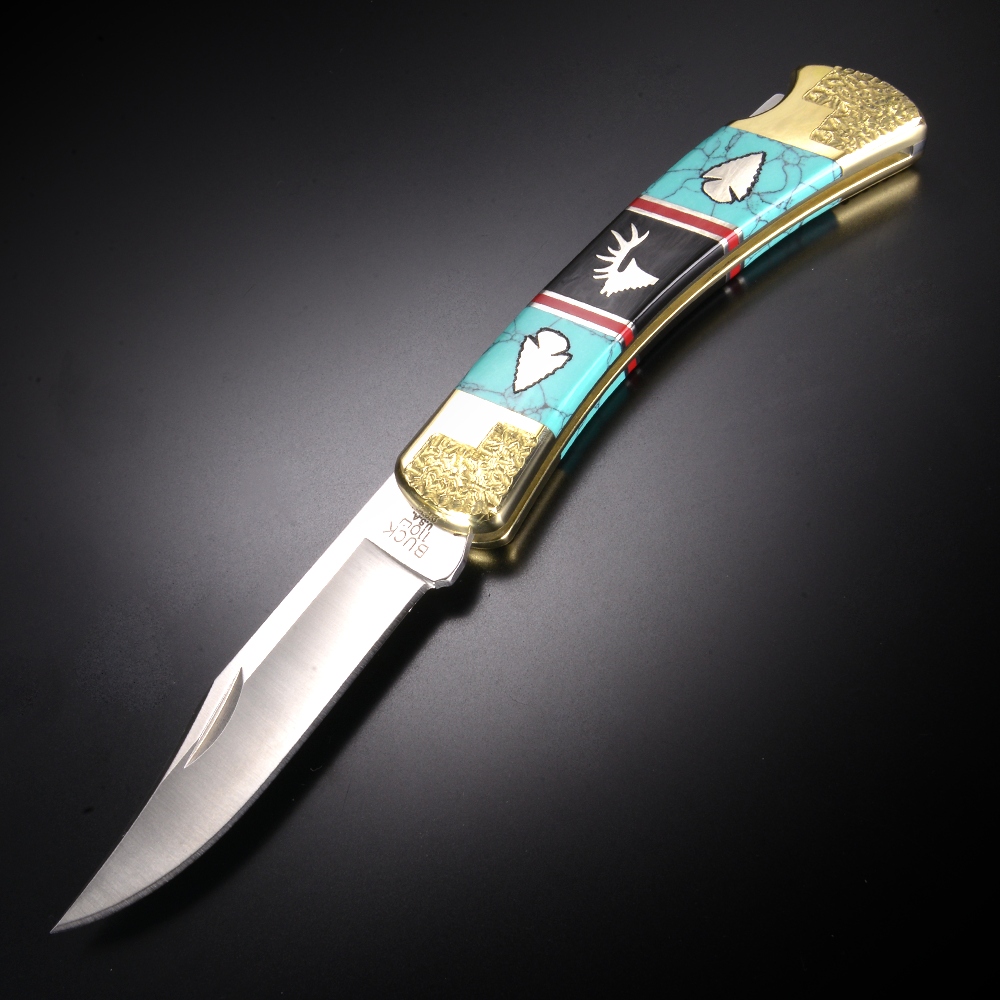BUCK 折りたたみナイフ 110 エルク 限定品 イエローホースカスタム