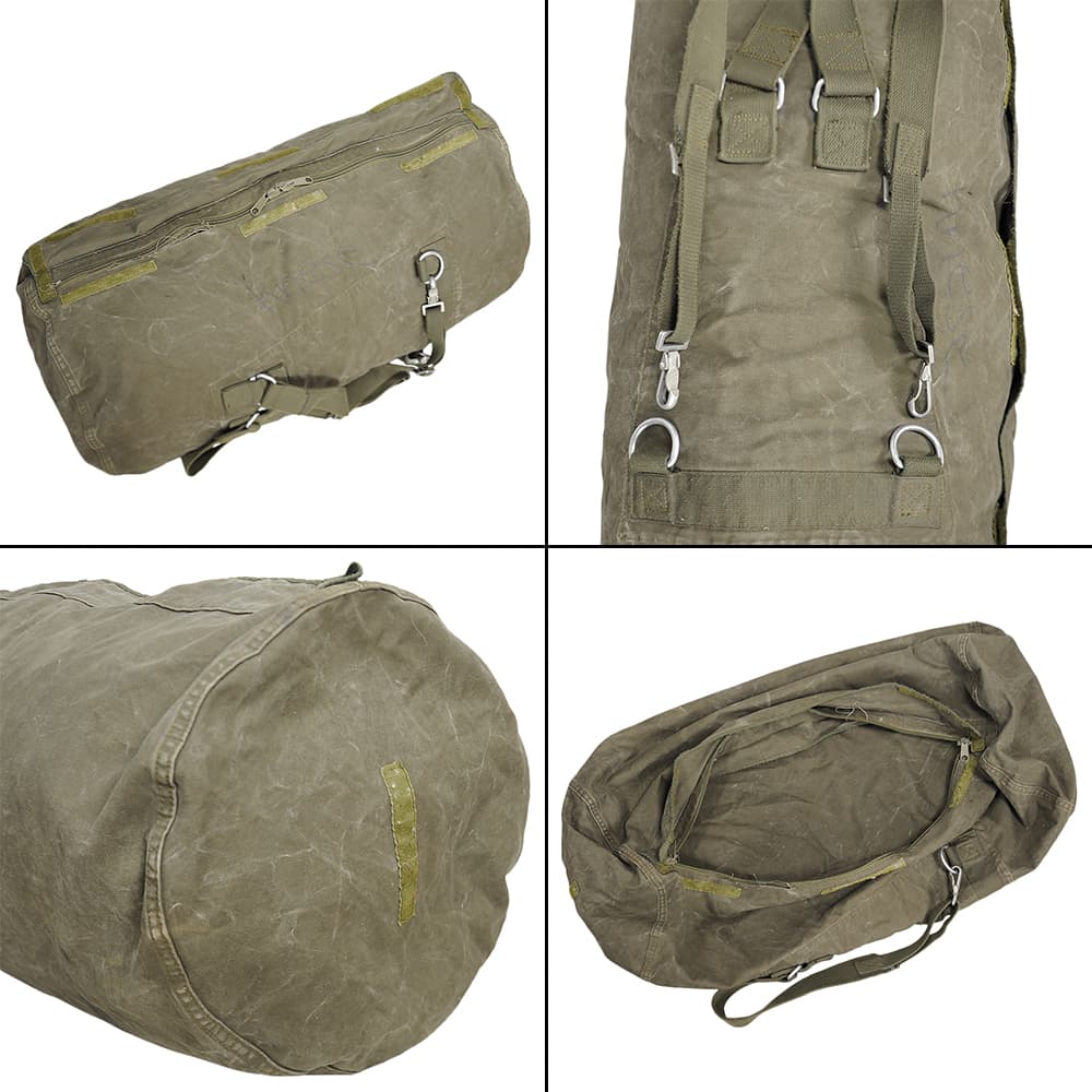 ドイツ軍放出品 ダッフルバッグ 帆布 ジッパー式 | ミリタリーショップ
