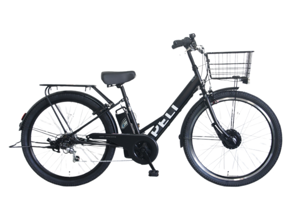 シティサイクル ブラック 前カゴ・リアキャリア付き シティサイクル