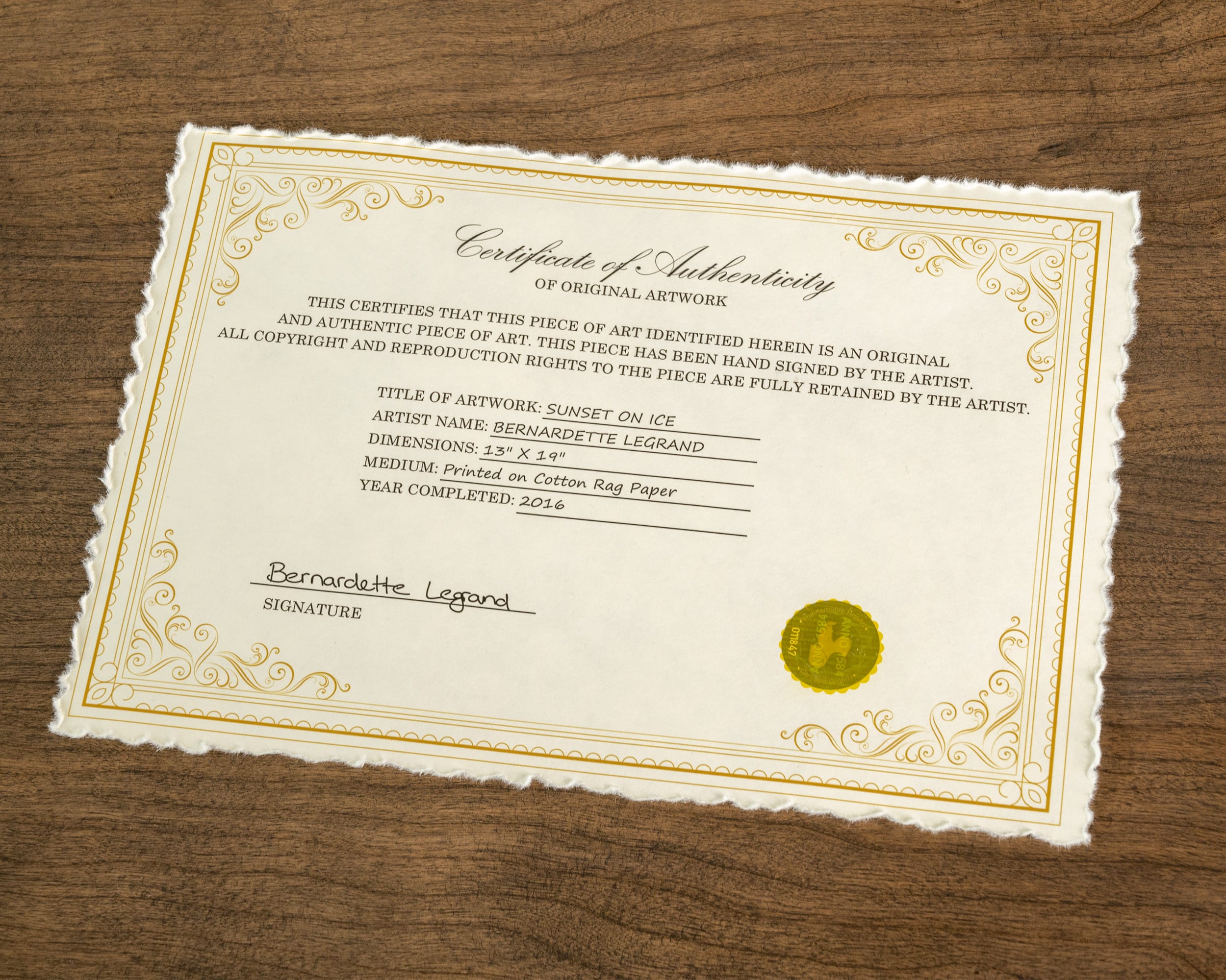 Certificate of Authenticity | Resolve Photo