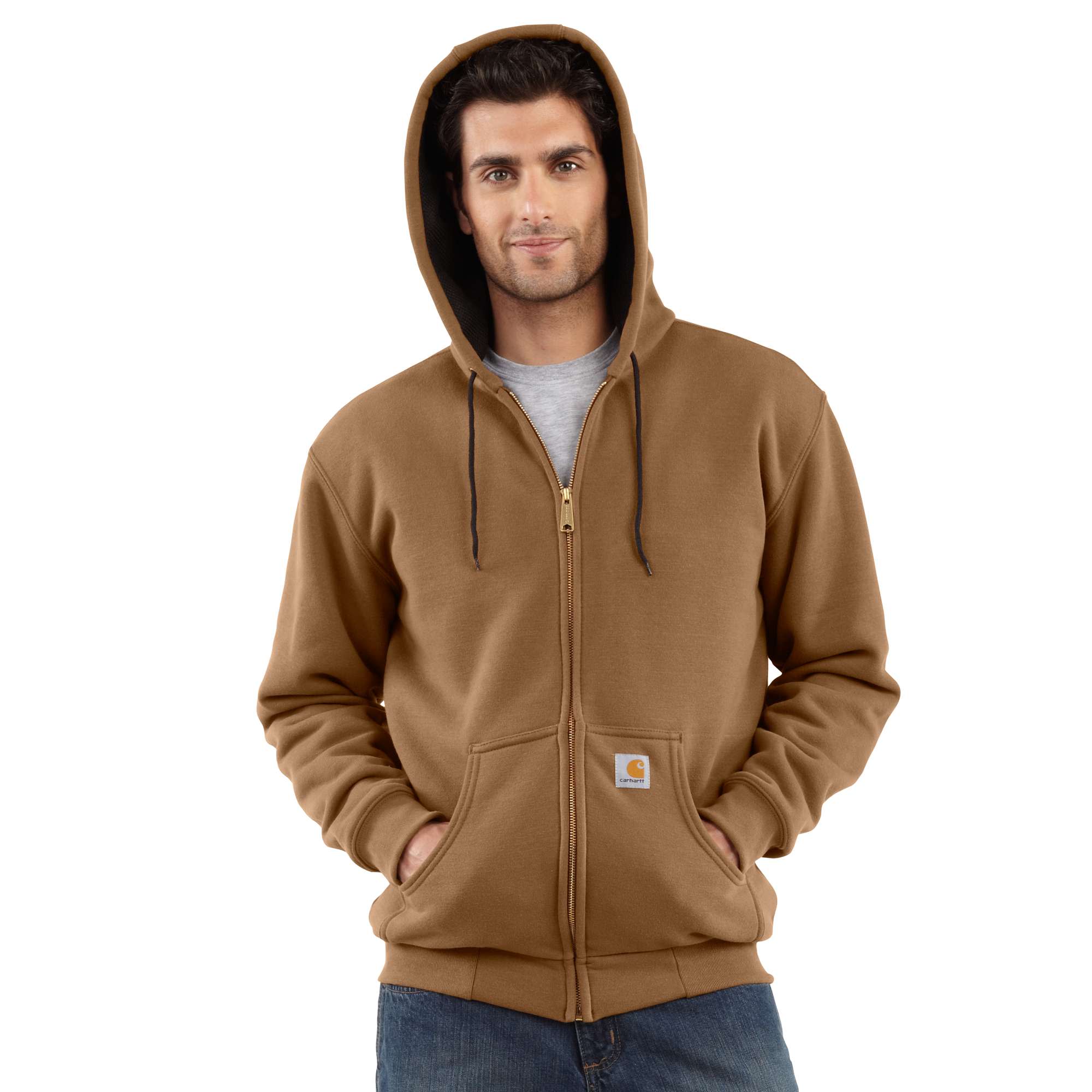 Thermal-Lined Hooded Zip-Front Sweatshirt | Carhartt Reworked