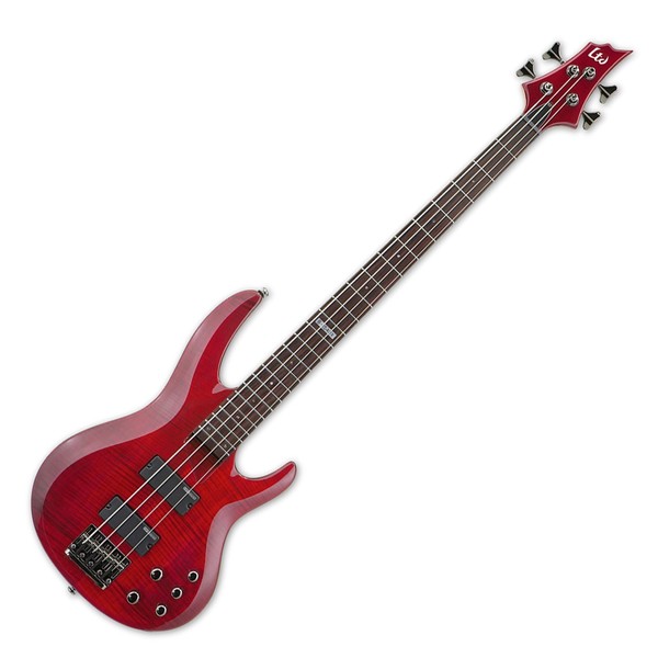 ESP LTD B-154DX Bass Guitar, See Thru Red at Gear4music