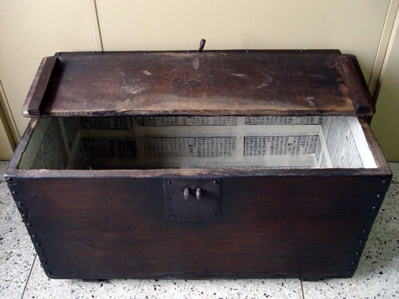 李朝家具 時代八角箱 内側紙張仕上 李朝屋 李朝家具と