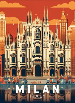 RDIRA3-035『ミラノ大聖堂の夕景』 ダイヤモンドアート【RICHSTON