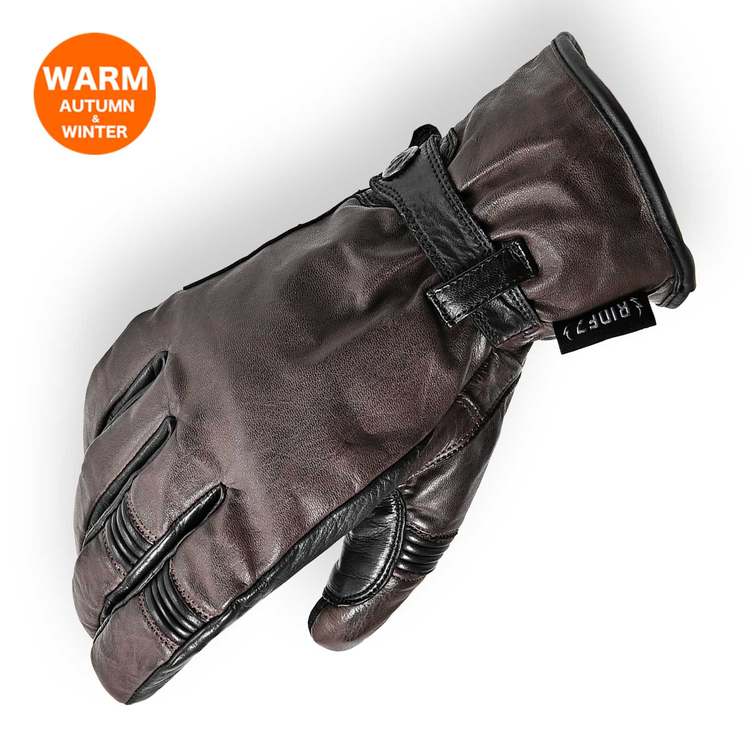 RIDEZ MELD GLOVES 防寒 バイク用 レザーグローブ DARK BROWN RWG06
