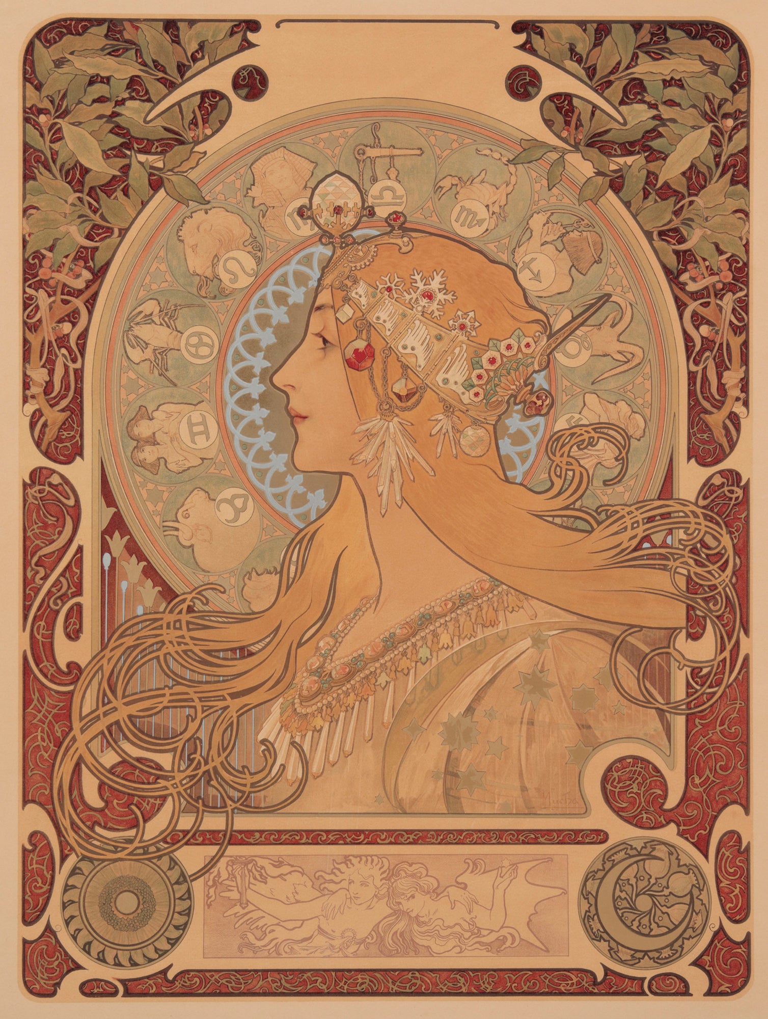 真作保証 アルフォンス・ミュシャ 12作品完品揃リトグラフ 証明書付 真