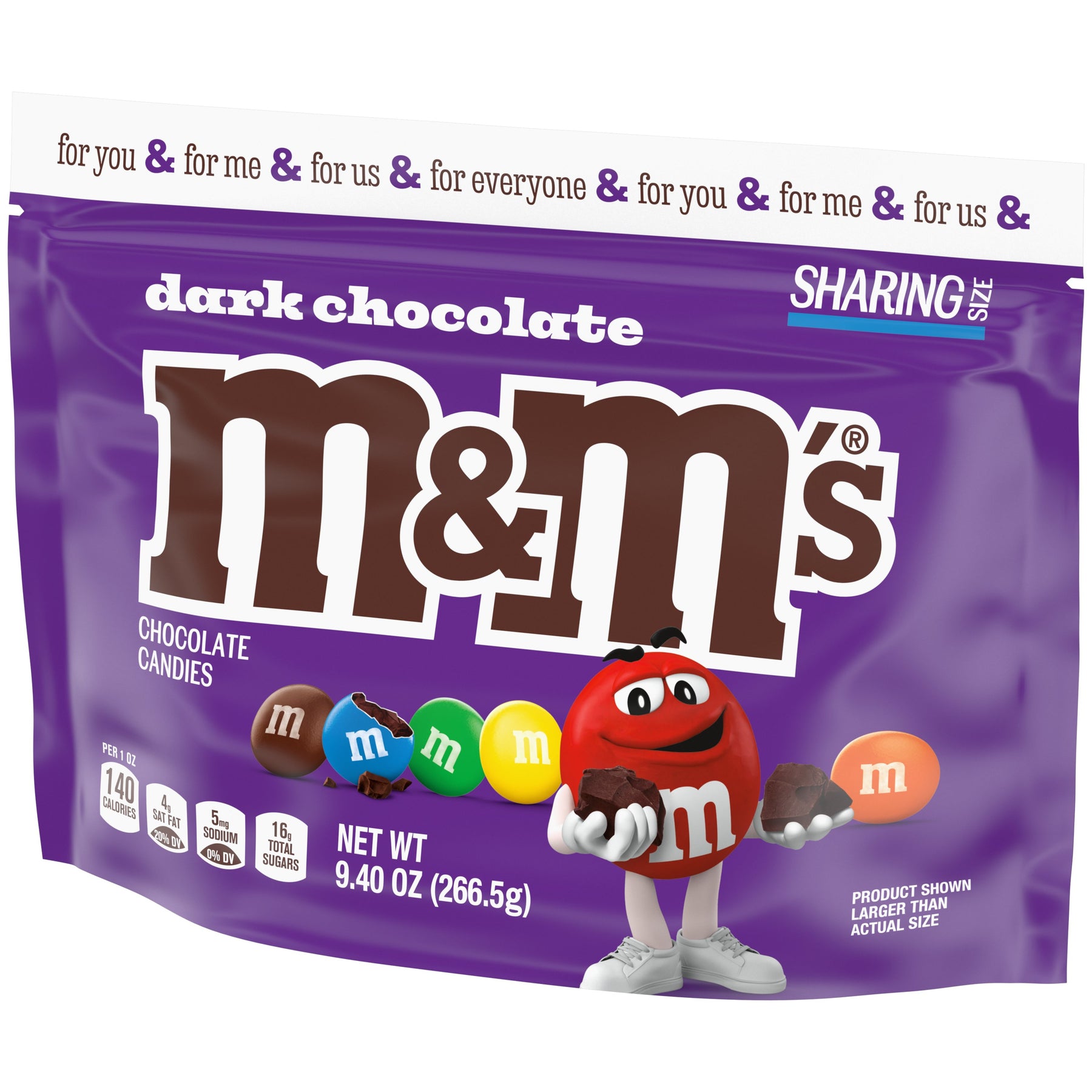 M&M's Dark Chocolate Stand Up Pouch-9.4 oz.-8/Case MPN# 431203