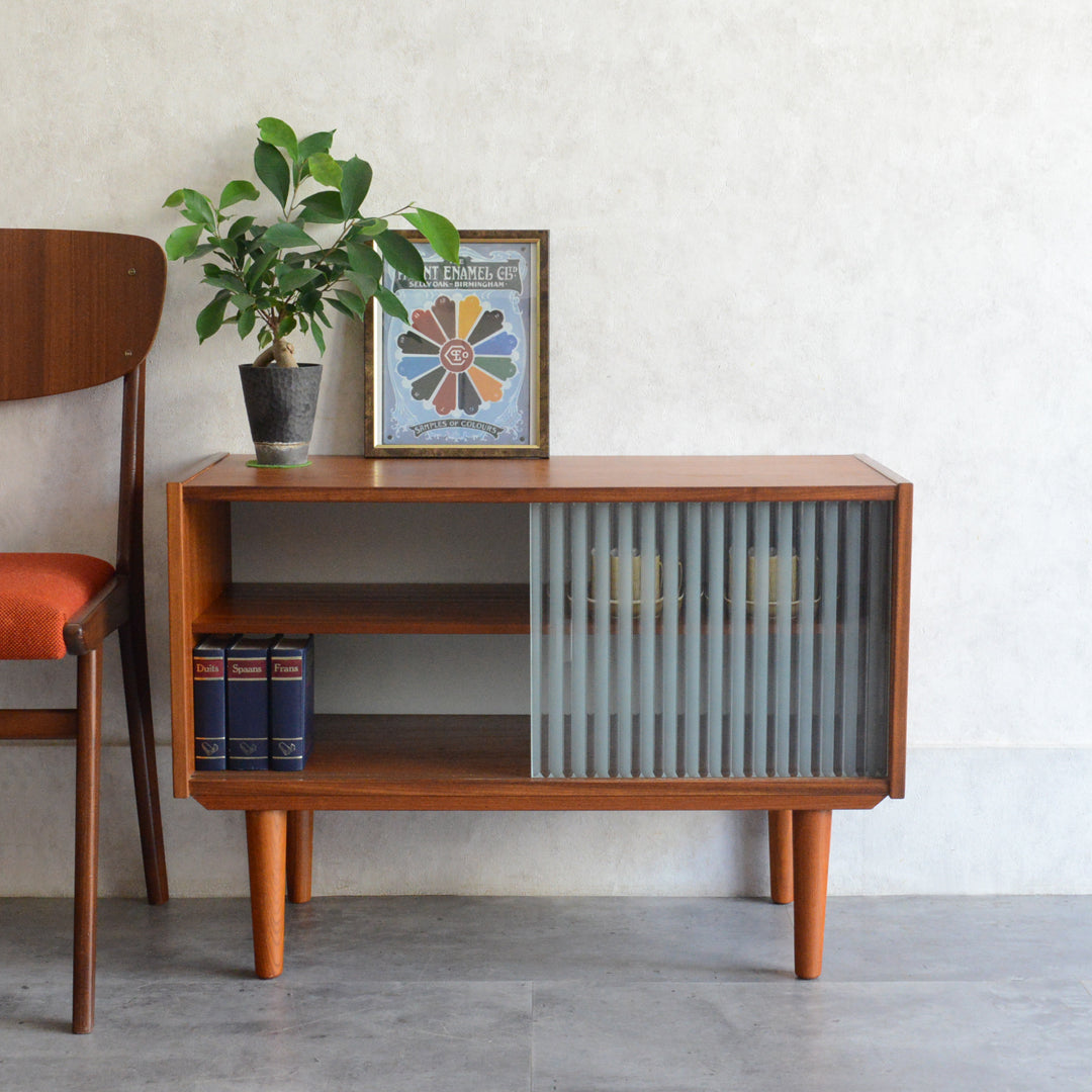 1960s デンマーク チーク キャビネットオープンハイシェルフ仕上済