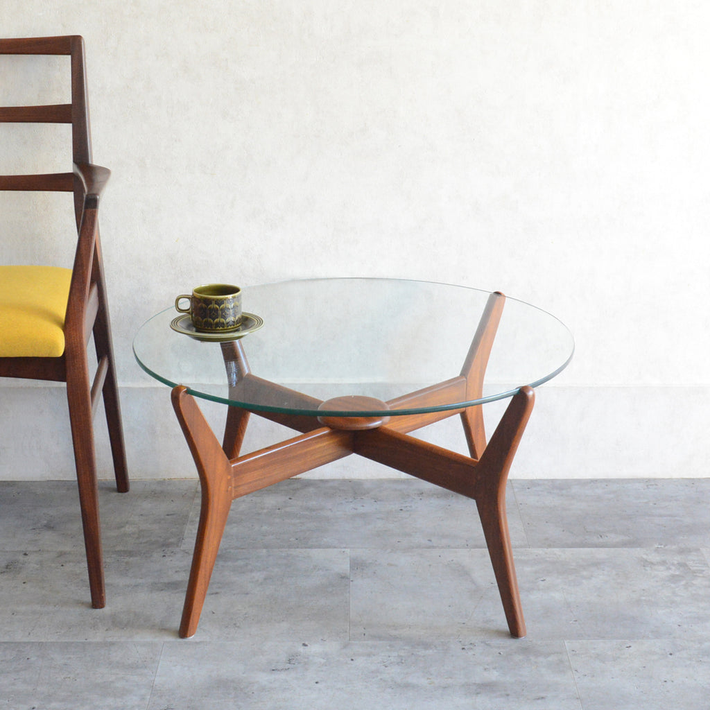 ビンテージ ラウンドサイドテーブル ローテーブル コーヒーテーブル