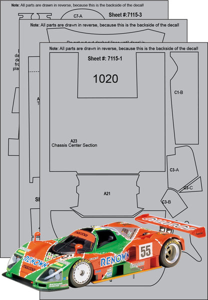 Mazda 787B Renown Carbon Fiber Template Set SKU #7115 – Scale