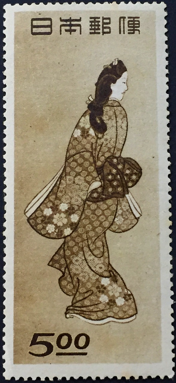 趣味週間/特殊切手 10円10面シート まりつき 鈴木春信 1957年 未使用