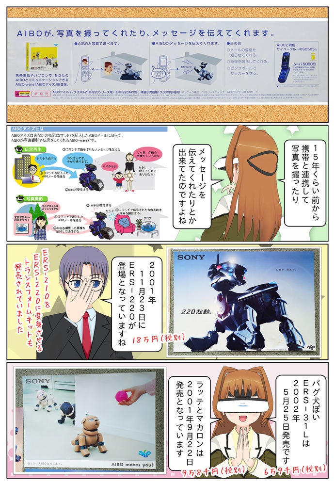 ソニーの aibo（アイボ）の17年前のカレンダーやポスターを発掘、その他