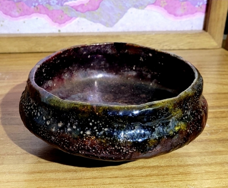 茶道具神懸焼馬盥形お茶碗明治時代初期楽焼骨董品、美術品