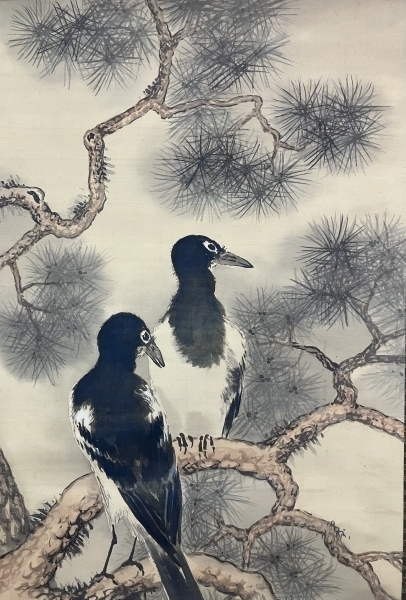 山下仙谷【花鳥 図】絹本 掛軸（箱破損）Senkoku Yamashita|サムライ
