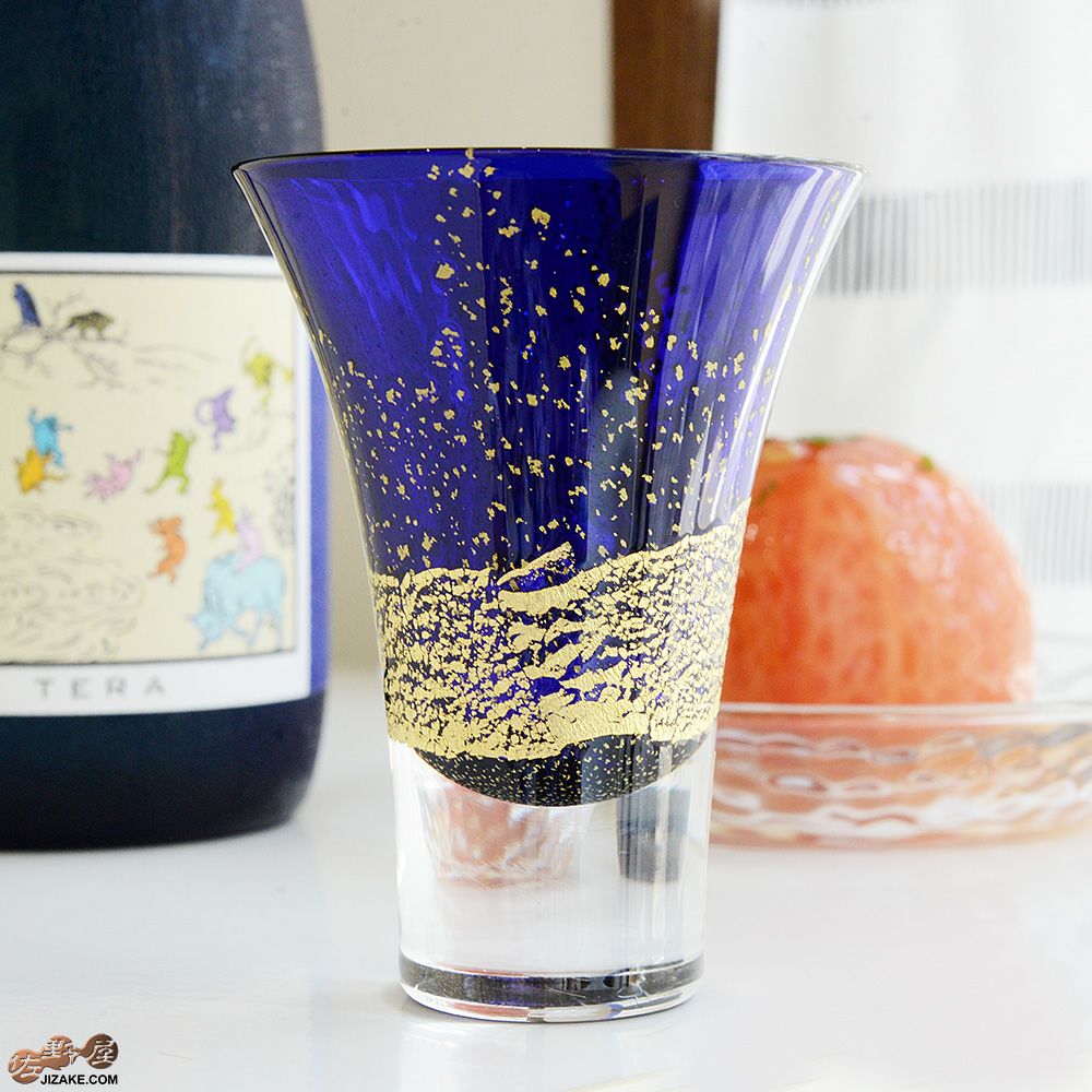 木箱入】江戸硝子 瑠璃玻璃(るりはり) 冷酒杯 LS19617RULM | 日本酒