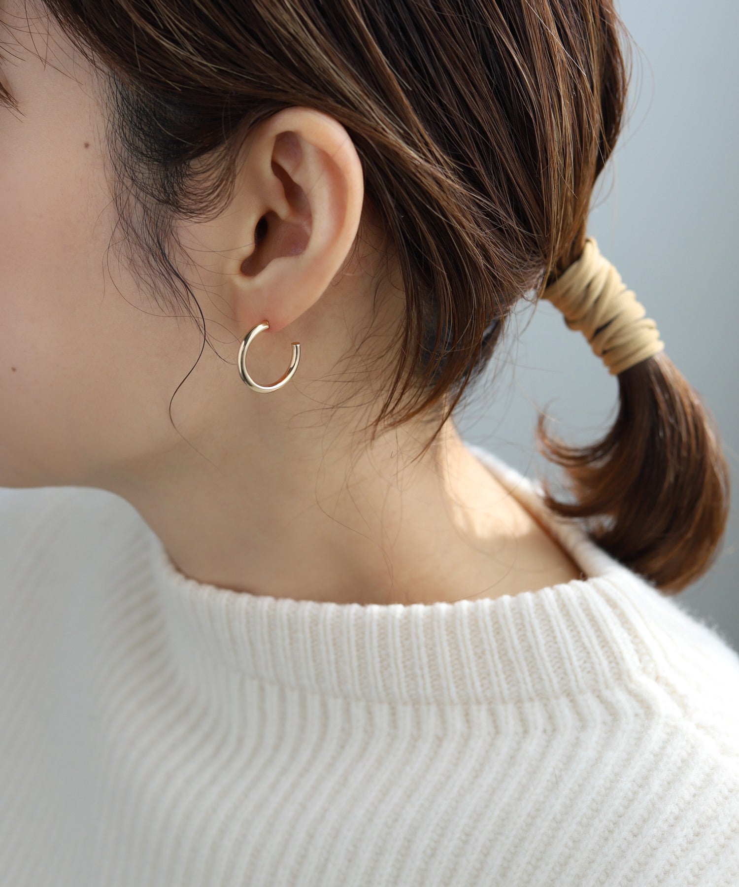 SIENA ROSE】パイプハーフフープピアス[L]｜SANPO ONLINE(サンポー