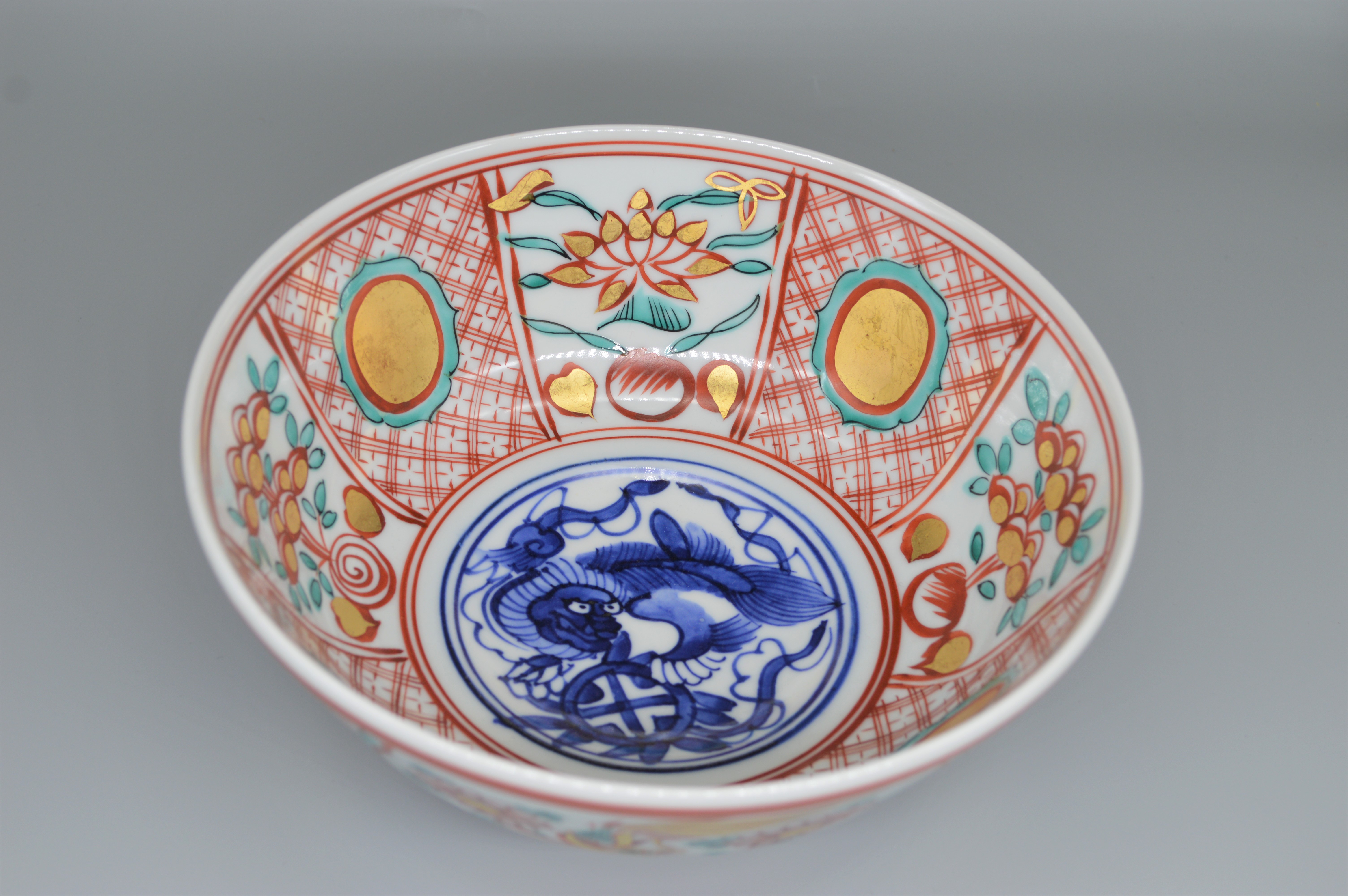 青木木米 赤絵菓子鉢 京焼 共箱 鉢 百寿老人紋 金彩 旧家蔵出 江戸期