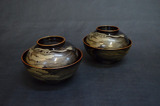 50】鎌倉彫 金溜塗 青海波 棗 共箱附・波棗 茶道具 伝統工芸