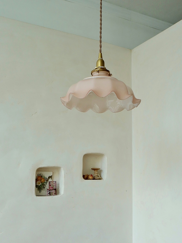 merci】br2-3. 小皿！フランス 吊り下げ ミルクガラス シェード merci