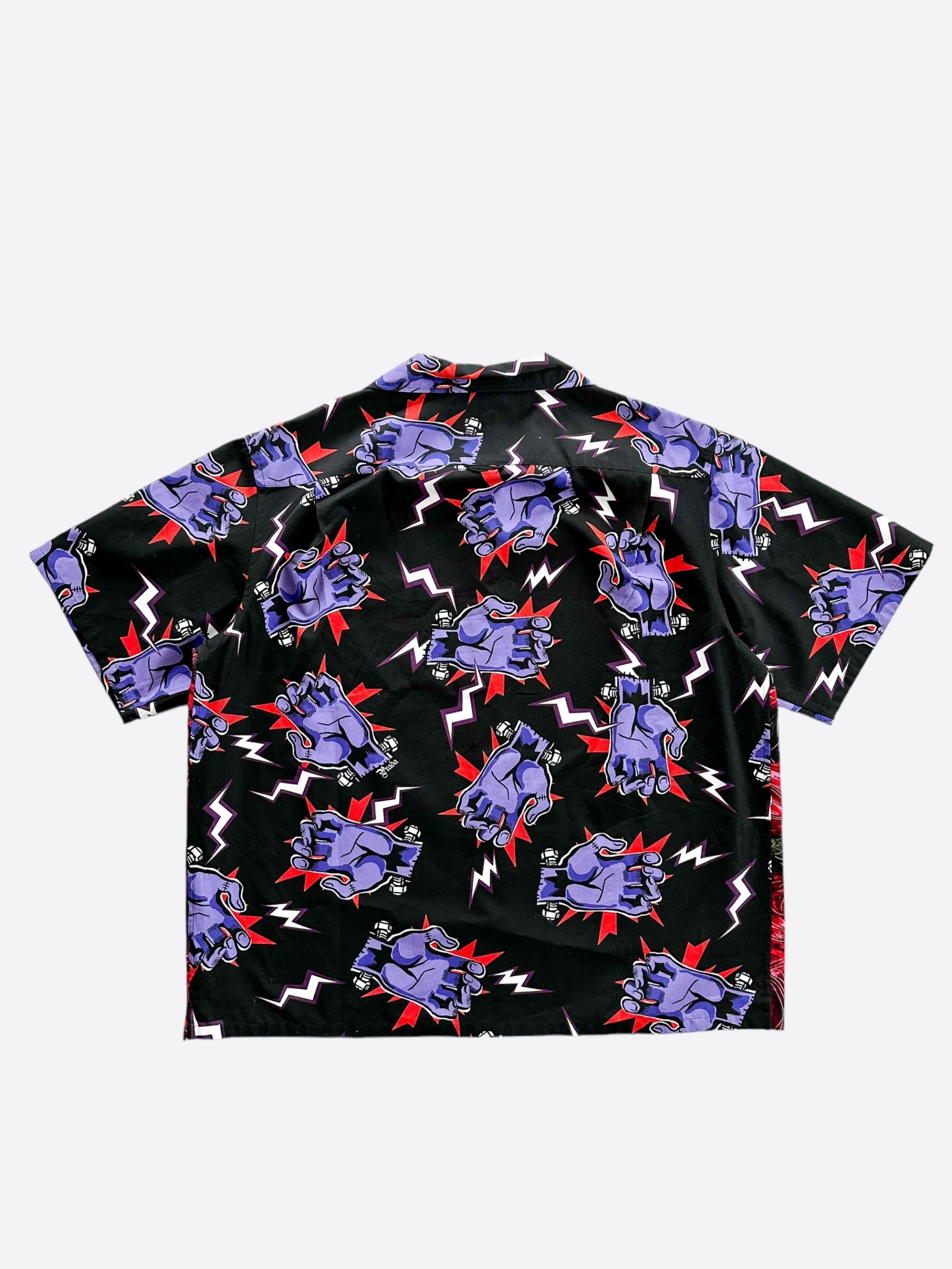 Prada Frankenstein Black & Red Floral Button Up Shirt – Savonches