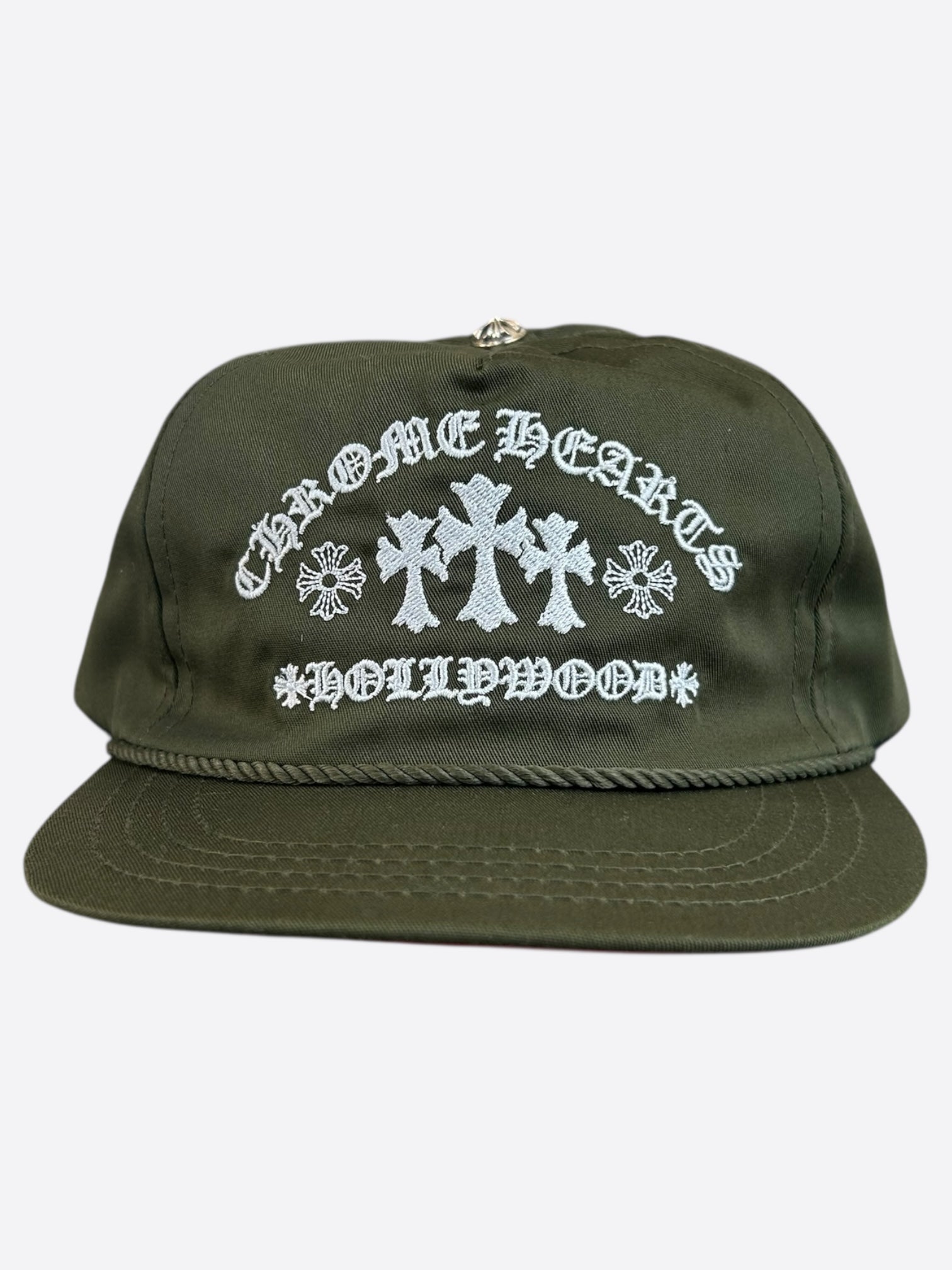 Chrome Hearts Olive & White Triple Cross Embroidered Hat – Savonches
